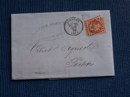 LETTRE  1870-    LIMOGES  -   NAPOLEON  40  C.  ORANGE-  G C  1769 - 1849-1876: Classic Period