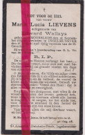 Devotie Doodsprentje Overlijden - Maria Lievens Echtg Edward Wallays - Moorslede 1859 - Ingelmunster 1918 - Décès