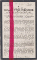 Devotie Doodsprentje Overlijden - Rosalie Vandenbussche Echtg Ferdinand Verbrugge - Oostrozebeke 1833 - Meulebeke 1918 - Décès