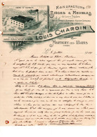 VOSGES MARTIGNY LES BAINS SIEGES & MEUBLES  L CHARDIN ANNEE 1911 TROUS ARCHIVES F A4 - Petits Métiers