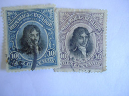 ECUADOR  USED   2  STAMPS  FAMOUS PEOPLES MEJIA - Equateur