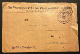 Lettre "Reichsdienstsache" 1916 - Generalgouverneur In Belgien - Other & Unclassified