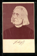 Künstler-AK Franz Liszt Mit Längerem Weissen Haar Und Zweifelndem Blick  - Artisti
