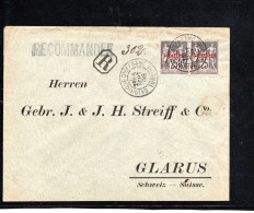 1898 , 1 Pia. Paire , Tres Claire  " SALONIQUE-Q.TIERS FRANC.-TURQUIE  " Lettre Recommandee    #1729 - Briefe U. Dokumente