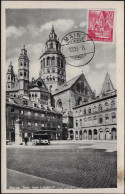 Rhénanie-Palatinat Occupation Française 1948 Y&T 22 Sur Carte Maximum. Cathédrale De Mayence - Iglesias Y Catedrales