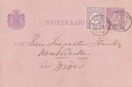 Briefkaart 2 Nun 1892 Utrecht (kleinrond) Naar Neukirchen - Poststempel