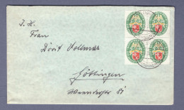 Weimar Brief - NOTHILFE 1929 - 4er-Block MeF - Catlenburg (Kr. Northeim) 30.6.30 --> Göttingen (CG13110-181) - Brieven En Documenten