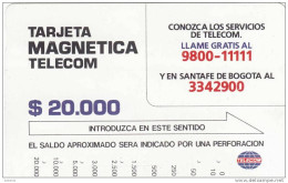 COLOMBIA(Tamura) - Telecom Services($20000), Tirage 10000, Used - Colombie