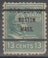 USA Precancel Vorausentwertungen Preo Bureau Massachusetts, Boston 818-61, Stamp Thin - Prematasellado