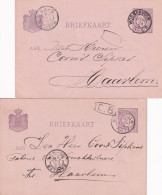 2 Briefkaarten 1894 En 1897 Wormerveer (kleinrond) Naar Haarlem (kleinrond) - Marcofilia