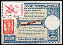 ARGENTINE ARGENTINA Lo16u  M$.12 / 1 PESO + Stamps 88 Pesos International Reply Coupon Reponse Antwortschein IRC IAS - Postwaardestukken