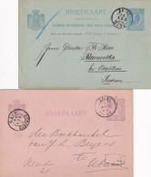 2 Briefkaarten 1888 En 1894 Zeist (kleinrond) Naar Utrecht En Duitsland - Marcofilia