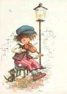 Enfants - Illustration - Dessin - Blanc - Violon - CPM - Voir Scans Recto-Verso - Dessins D'enfants
