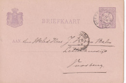 Briefkaart 24 Feb 1889 Heerenveen (kleinrond) Naar Voorburg (vaag Kleinrond) - Marcofilia