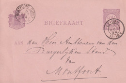 Briefkaart 13 Okt 1894 Leiden (kleinrond) Naar Montfoort (utr:) (kleinrond) - Poststempels/ Marcofilie