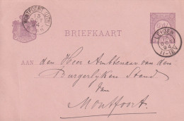 Briefkaart 13 Okt 1894 Leiden (kleinrond) Naar Montfoort (utr:) (kleinrond) - Marcofilia