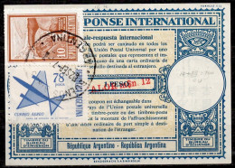 ARGENTINE ARGENTINA Lo16u  M$.12 / 1 PESO + Stamps 88 Pesos International Reply Coupon Reponse Antwortschein IRC IAS - Entiers Postaux