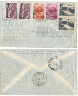 Angola Airmail CV Ganda 29aug1949 With 6pcs Rate 4S50 Via Lobito 30aug Via Leopoldville 2nov Erfurt Germany Russian Zone - Postmark Collection