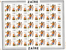 Zaire 1990, Football World Cup In Spain Argentina - Hungary, Overp. Gold, Sheetlet - Nuevos