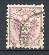 AUTRICHE - 1883 Yv. N° 45 (o) 50k Violet Cote 100 Euro  BE  2 Scans - Used Stamps