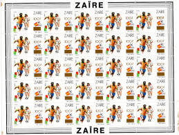 Zaire 1990, Football World Up In Spain, Brasil - USSR, Overp. Gold, 25val In Sheetlet2 - 1982 – Spain