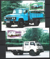 CHINE. N°3405-6 De 1996 Sur 2 Cartes Maximum. Camions. - Camions