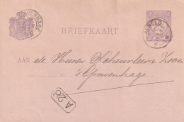 Briefkaart Met Firma Stempel 2 Jun 1885 Almelo (kleinrond) Naar 's Gravenhage (kleinrond) - Marcofilia