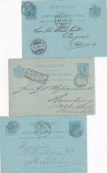 3 Briefkaart En Amsterdam 1886 1891 En 1891  (kleinrond) Naar Stockholm / Hamburg En Zurich - Postal History