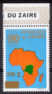 Zaire 1990, UNICEF, Map Of Africa, Overp. GOLD, 1val - Ungebraucht