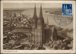 Allemagne Bizone 1948 Y&T 43 Sur Carte Maximum. Cathédrale De Cologne - Churches & Cathedrals
