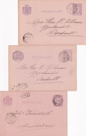 3 Briefkaarten Bergen Op Zoom (kleinrond) 1887   1888 En 1894 - Poststempel