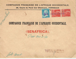 Tarifs Postaux Etranger Du 01-08-1926 (45) Pasteur N° 179 1,50 F. + Berthelot 50 C. X 2  Lettre 60 G. Pour Le Ghana WINN - 1922-26 Pasteur