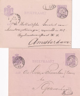 2 Briefkaarten 1891 Doetinchem (kleinrond) Naar 's Gravenhage / Amsterdam - Marcofilia