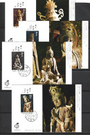 CHINE. N°2551-4 Sur 4 Cartes Maximums (Maximum Cards) De 1982. Sculptures. - Maximumkaarten