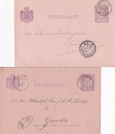 2 Briefkaarten 1892 En 1894 Deventer (kleinrond) Naar Gouda En 's Gravenhage - Storia Postale