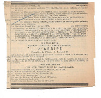 Nécrologie Eugène D'Arripe époux Germaine Meeus. Paris 1969 - Décès