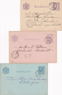 3 Briefkaarten 1880 1882 En 1887 Delft (kleinrond) Naar Arnhem Dordrecht En Duitsland - Storia Postale