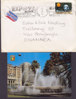 Spain Air Mail Label Slogan Flamme 'EXPO '92 Sevilla' MALAGA 1987 Cover & Card Letra HERLUFSMAGLE Denmark Expo 92 Stamp - Cartas & Documentos