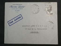DL0  ALGERIE BELLE LETTRE  1930  ALGER A BORDEAUX FRANCE +AFF.  INTERESSANT+ + - Briefe U. Dokumente
