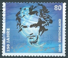 ALLEMAGNE ALEMANIA GERMANY DEUTSCHLAND BUND 2020 250. GEBURTSTAG LUDWIG VAN BEETHOVEN S/A USED MI 3520 YT 3298 SN 3145 S - Gebraucht