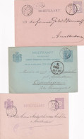 3 Briefkaarten 1886 1889 En 1893 Goes (kleinrond) Naar Amsterdam En Copenhagen - Storia Postale