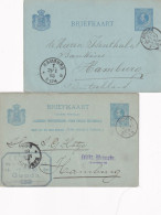 2 Briefkaarten 1885 En 1888 Gouda (kleinrond) Naar Hamburg - Postal History