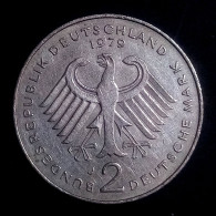 GERMANY, 2 MARK, 1979 J, Karlsruhe, THEODOR HEUSS, KM#124 ، Agouz - 2 Mark