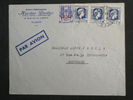 DL0  ALGERIE BELLE LETTRE  1943  ALGER A BORDEAUX FRANCE +AFF.  INTERESSANT+ + - Briefe U. Dokumente