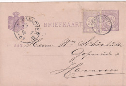Briefkaart 20 Jan 1892 Zantvoort (kleinrond) Naar Hannover - Storia Postale