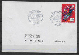 FRANCE  Lettre 1998 à Lyon  Football  FRANCE - DANEMARK - 1998 – Frankreich