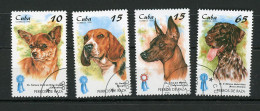 CUBA -  CHIENS  N°Yt 3708/3711 Obli. - Gebruikt