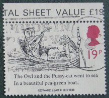 Edward Lear Cartoon Cat Bird Duck Owl (Mi 1170 1173 1988 Used Gebruikt Oblitere ENGLAND GRANDE-BRETAGNE GB GREAT BRITAIN - Used Stamps