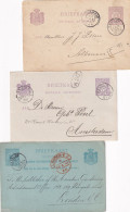 3 Briefkaarten 1892 1893 En 1895 Haarlem (kleinrond) Naar Alkmaar Amstrerdam En Londen - Marcophilie