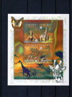 Zaire 1997, Giraffes, Scout, Butterfly, 4val In BF - Giraffen